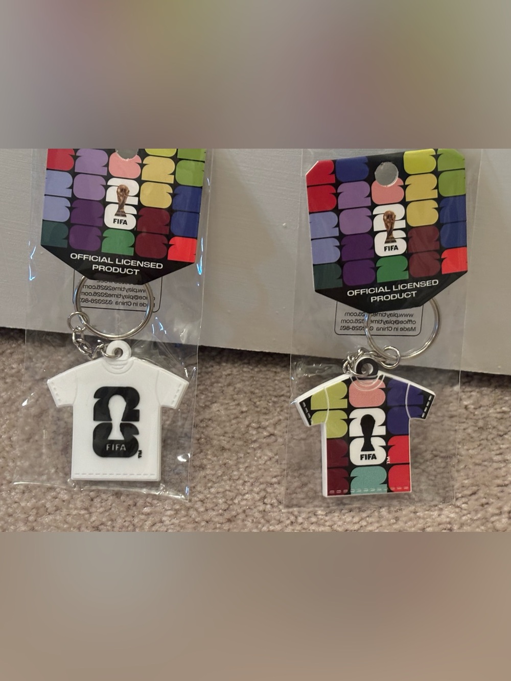 Multicolor FIFA World Cup Soccer 2026 Jersey Keychain Official Licensed Set New